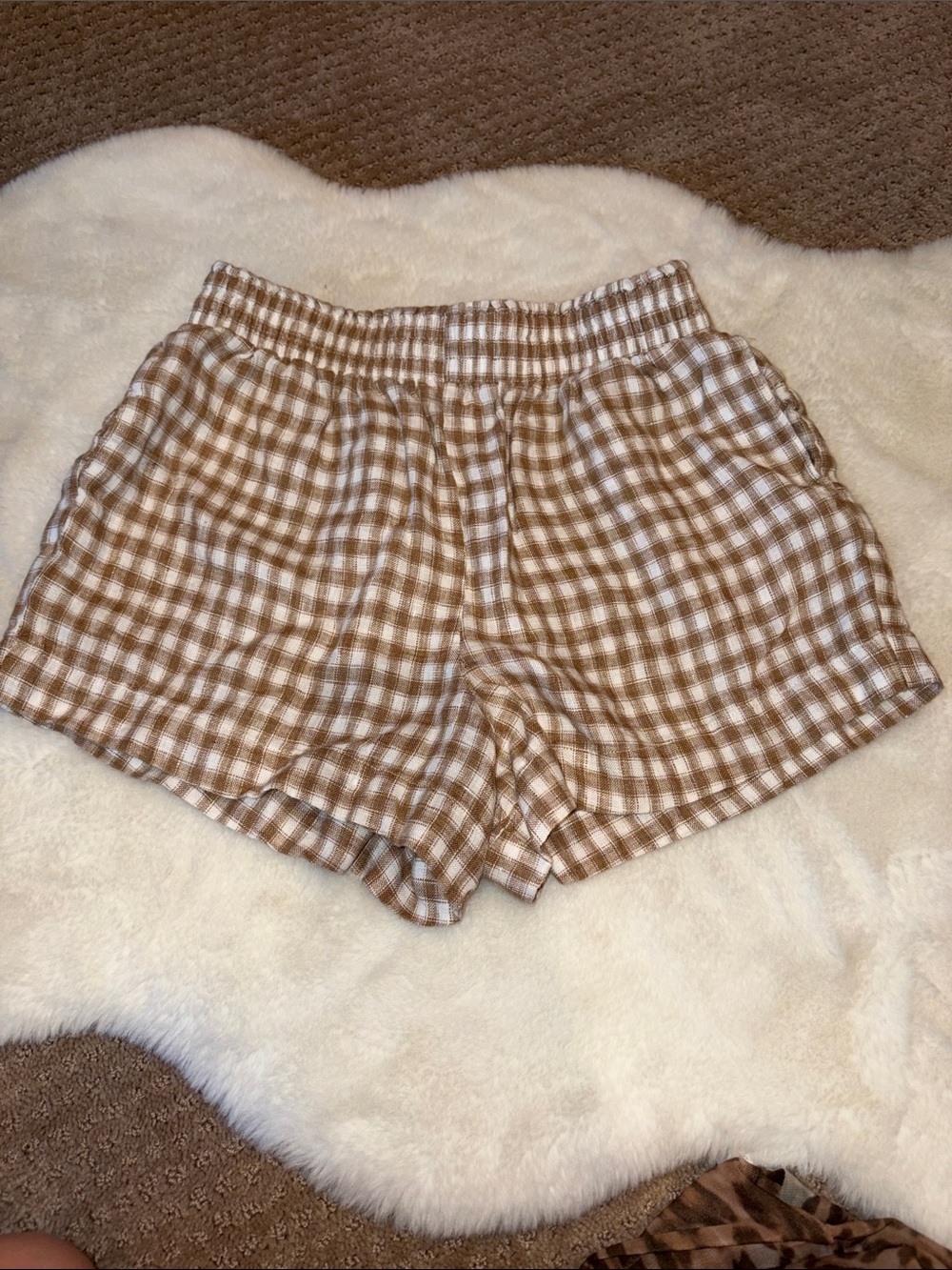 Reformation Gingham Elastic-Waist Shorts